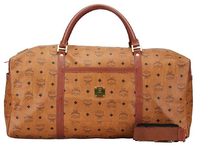 MCM Visetos Boston Bag Canvas Travel Bag in Good condition Cloth  ref.1361013