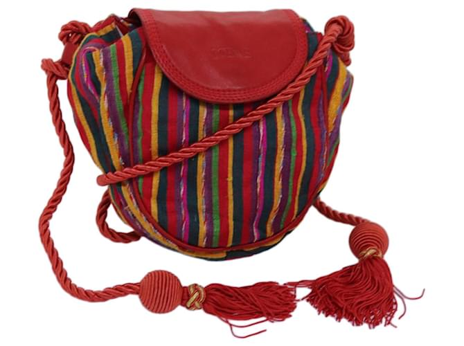 LOEWE Shoulder Bag cotton Multicolor Red Auth 71874 Multiple colors  ref.1361049