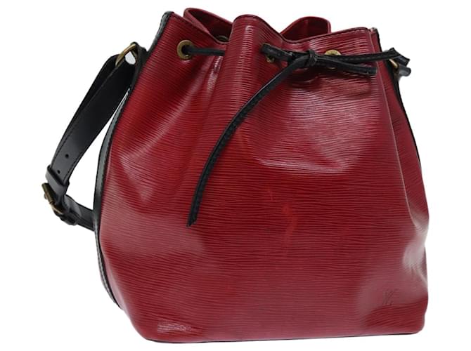 LOUIS VUITTON Epi Petit Noe Shoulder Bag bicolor Black Red M44172 Auth bs13787 Leather  ref.1361057