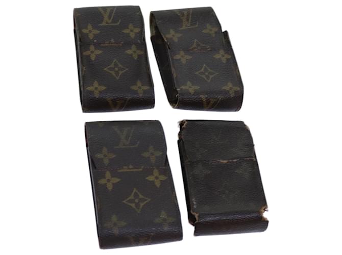 Cigarreira LOUIS VUITTON Monogram Etui cigarros 4definir Autenticação LV 70467 Monograma Lona  ref.1361085