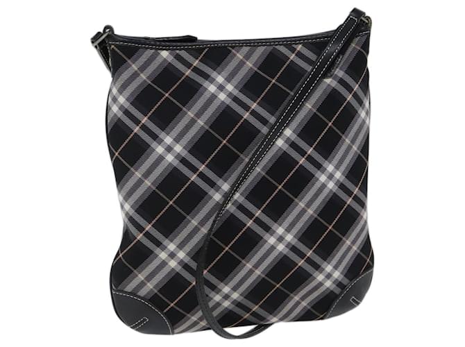BURBERRY Nova Check Blue Label Shoulder Bag Canvas Black Auth ki4402 Cloth  ref.1361160