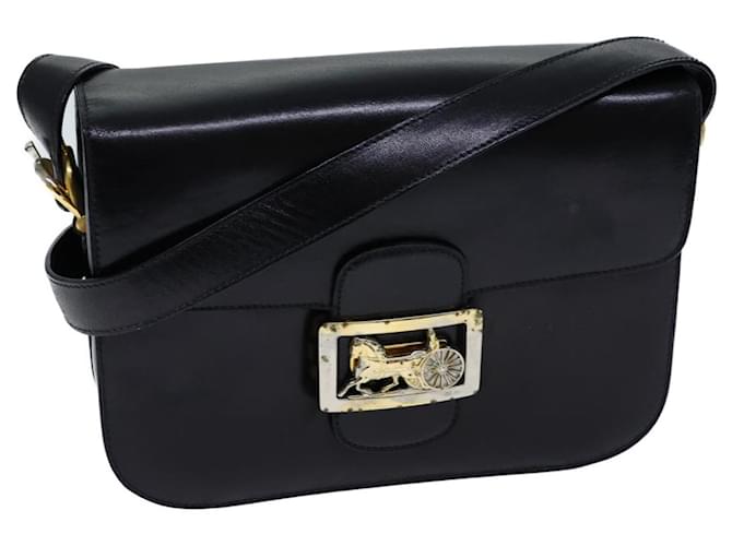 Céline CELINE Sac Bandoulière Calèche Cuir Noir Auth bs13870  ref.1361169