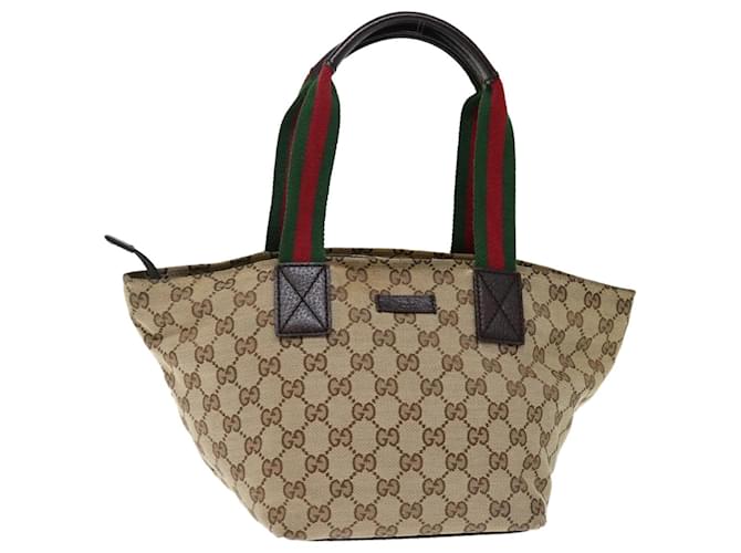 GUCCI GG Canvas Web Sherry Line Sac à main Beige Rouge Vert 181228 Ep d'authentification4035 Toile  ref.1361189