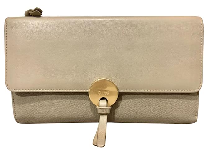 CHLOÉ portefeuille cuir Taupe  ref.1361212