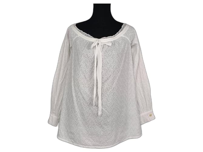 Gianni Versace Vintage white lace Versace shirt Cotton  ref.1361221