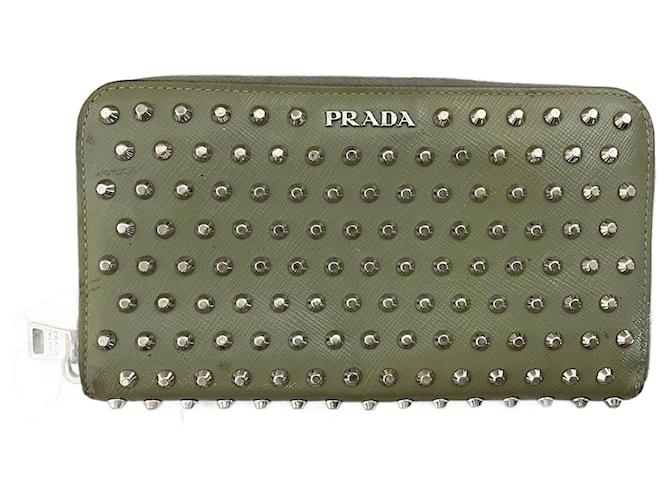 PRADA  Wallets T.  leather Green  ref.1361234