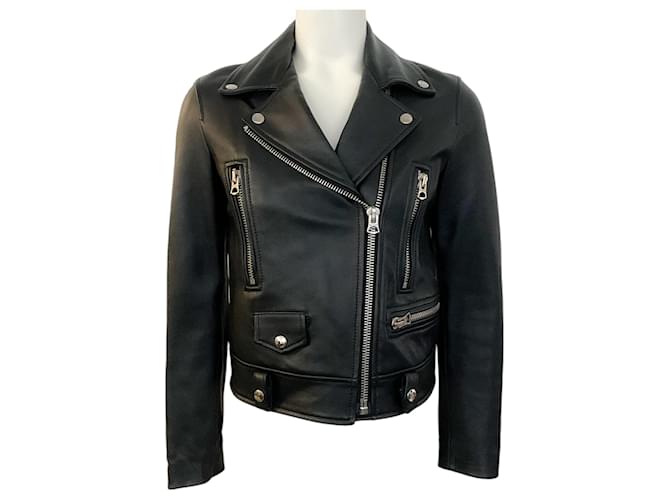 Autre Marque Acne Studios Black Leather Moto Jacket  ref.1361251