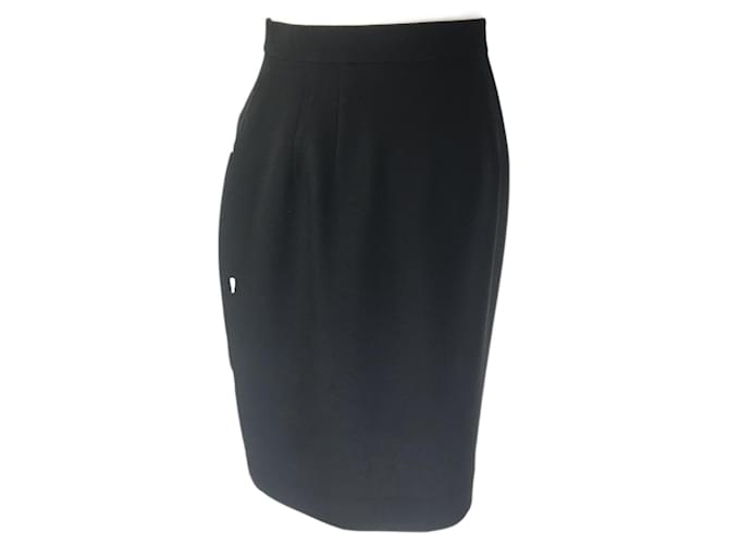 Autre Marque Falda Negra en Crepe Negro Suecia  ref.1361266