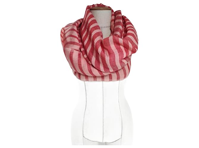 Sonia Rykiel Scarves Pink Multiple colors Coral Cotton Linen  ref.1361275