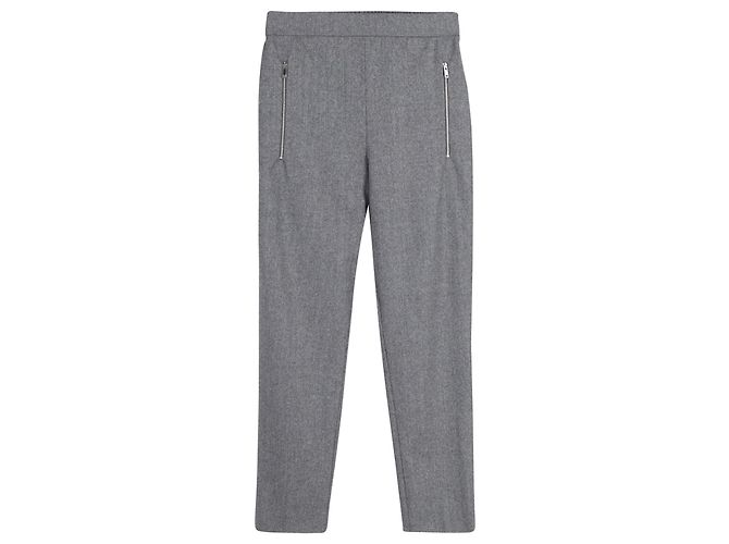 Stella Mc Cartney Pantalones rectos de lana gris de Stella McCartney