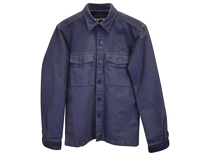 Tom Ford Overshirt Jacket in Blue Cotton  ref.1361326