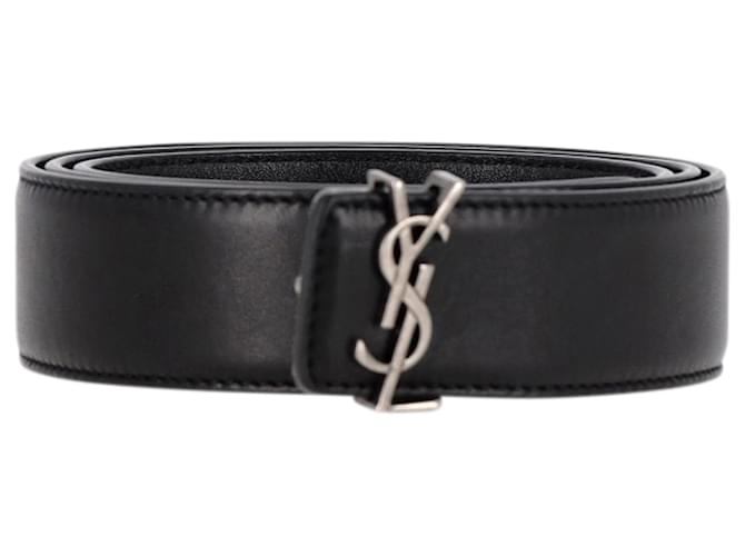 Saint Laurent Monogram Belt in Black Leather  ref.1361328