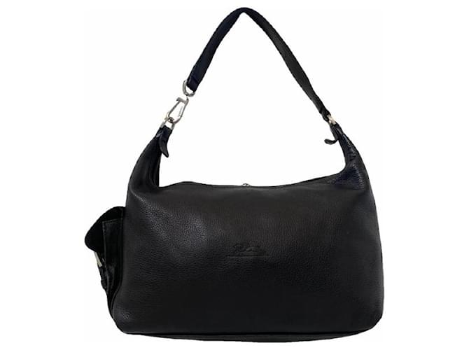 Longchamp Handtasche Schwarz Leder  ref.1361349