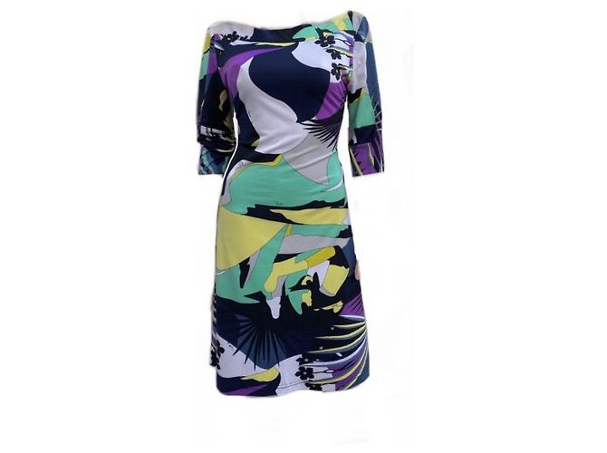 ABITO MIDI IN SETA Emilio Pucci Multicolore