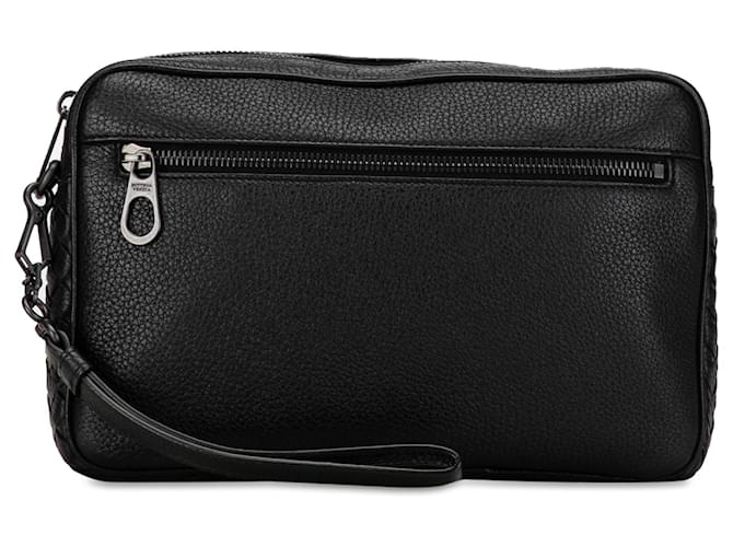 Bottega Veneta Black Intrecciato Clutch Leather Pony-style calfskin  ref.1361381