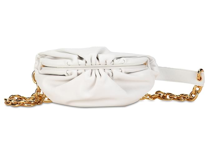 Bottega Veneta White The Belt Chain Pouch Leather Pony-style calfskin  ref.1361398