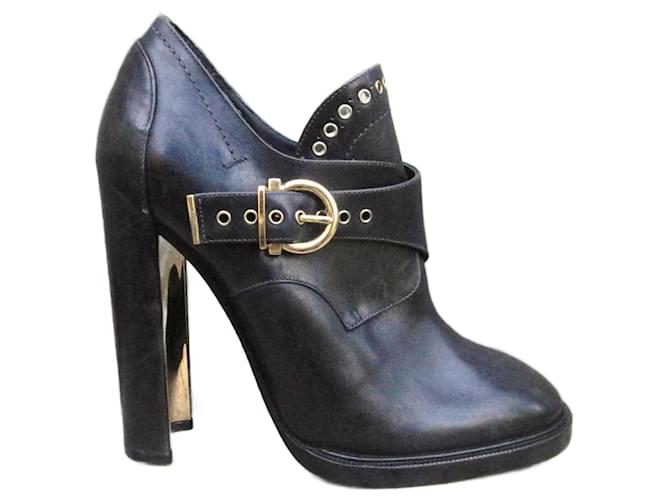 Salvatore Ferragamo Ankle Boots Black Leather  ref.1361463