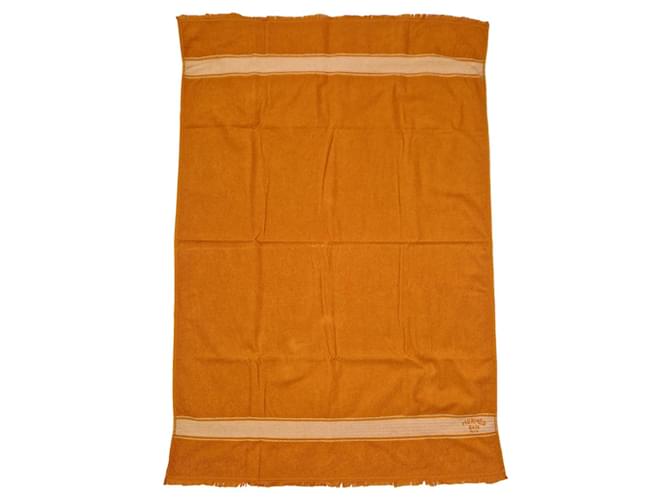 drap de plage hermès Coton Orange  ref.1361470
