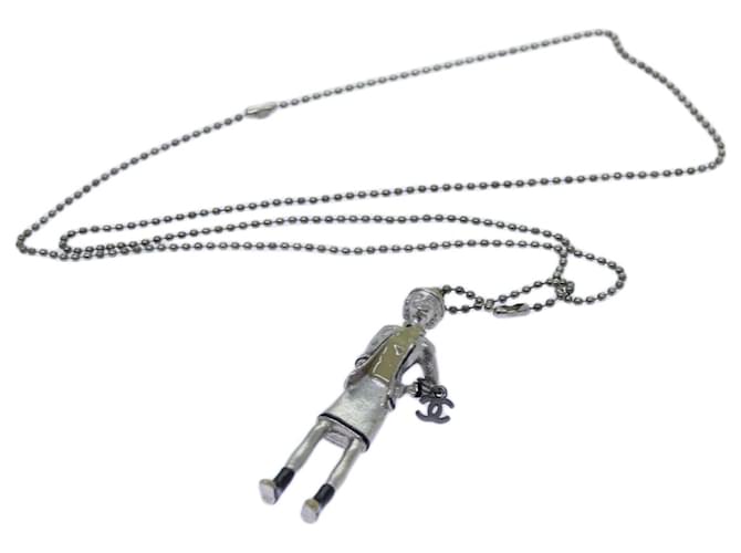 CHANEL Halskette mit Anhänger und Top, Silber, CC Auth 72099 Metall  ref.1361510