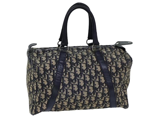 Christian Dior Trotter Canvas Boston Bag Navy Auth 72426 Navy blue  ref.1361520