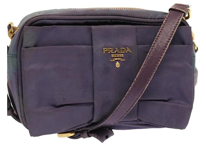 PRADA Bolsa de Ombro Nylon Roxo Autenticação13702  ref.1361528