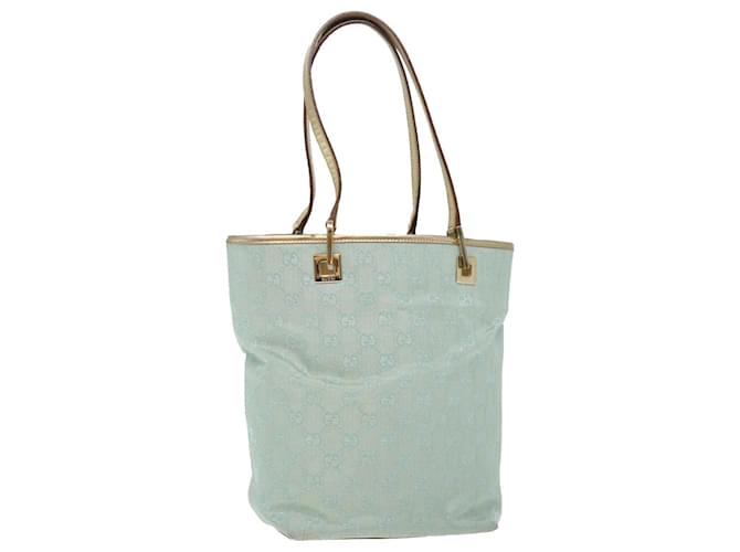 GUCCI GG Canvas Tote Bag Light Blue 002 1099 Auth ki4373 Cloth  ref.1361550