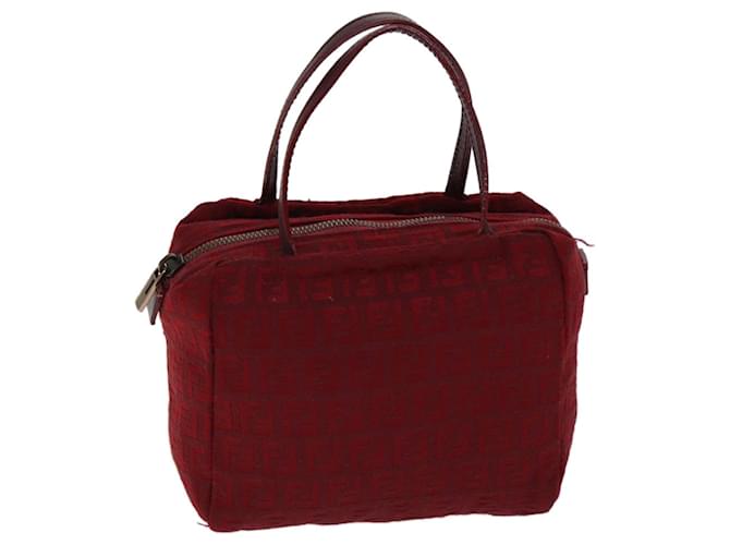 FENDI Zucchino Canvas Hand Bag Red Auth 71832  ref.1361571