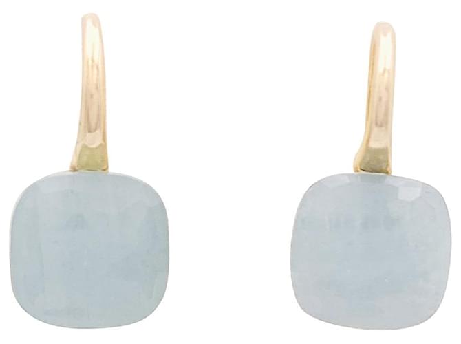 Pomellato earrings, “Nudo” yellow gold, milky aquamarine.  ref.1361604
