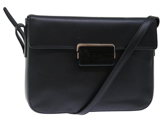 PRADA Shoulder Bag Leather Black Auth 72022  ref.1361606
