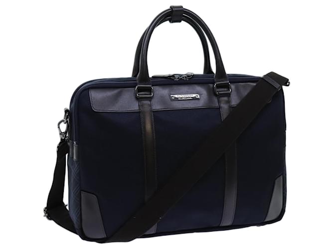 BURBERRY Blue Label Hand Bag Nylon 2way Navy Brown Auth bs13720 Navy blue  ref.1361626