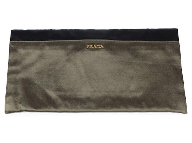 Prada Clutch bags Khaki Silk  ref.1361671
