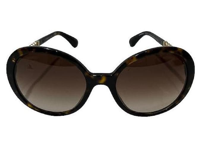 Óculos de sol coloridos grandes Chanel Óculos de sol de plástico 5353-A em bom estado  ref.1361728