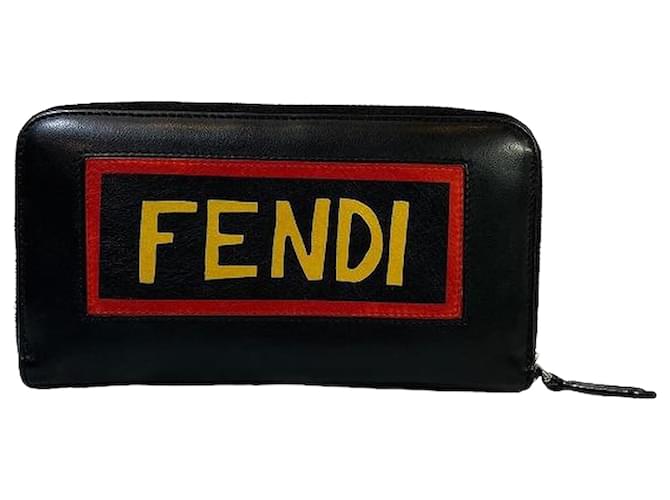 Fendi Leather Zip Around Wallet Leather Long Wallet 7M0210 in good condition  ref.1361731