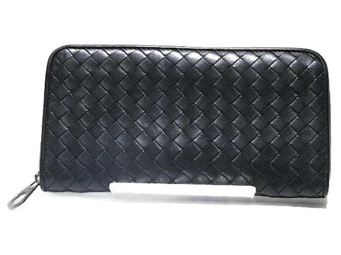 Bottega Veneta Cartera Intrecciato de piel con cremallera alrededor Cartera larga de piel 610643 en buen estado Cuero  ref.1361732