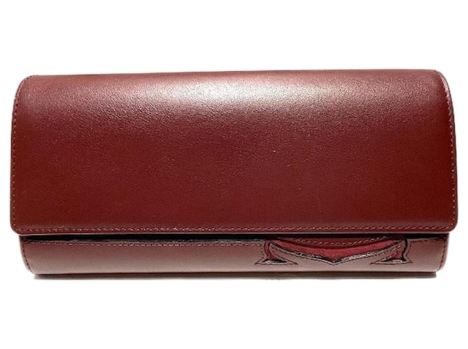 Cartier Lederklappe Kompakte Brieftasche Lange Lederbrieftasche in gutem Zustand  ref.1361733