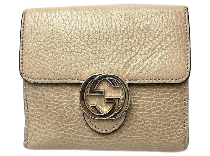 Gucci Leather Bifold Compact Wallet Leather Short Wallet 598167 in good condition  ref.1361751