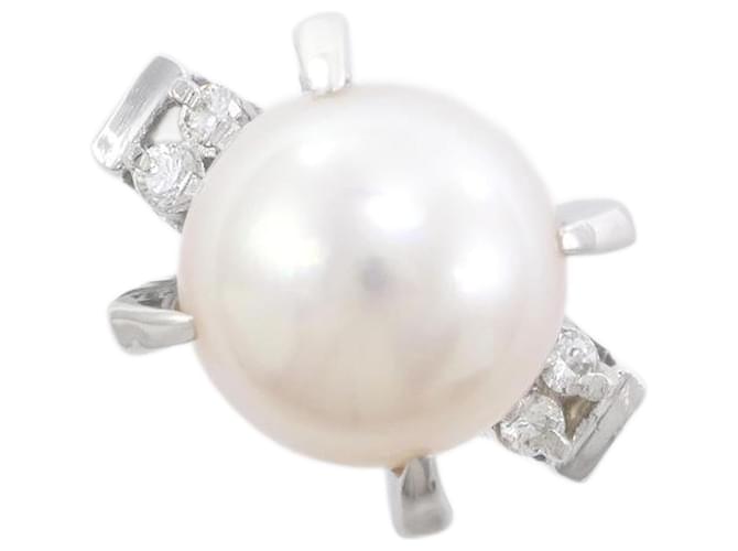 & Other Stories Pm850 Platinum Pearl Ring Size 9 in Excellent Condition Silvery Metal  ref.1361756