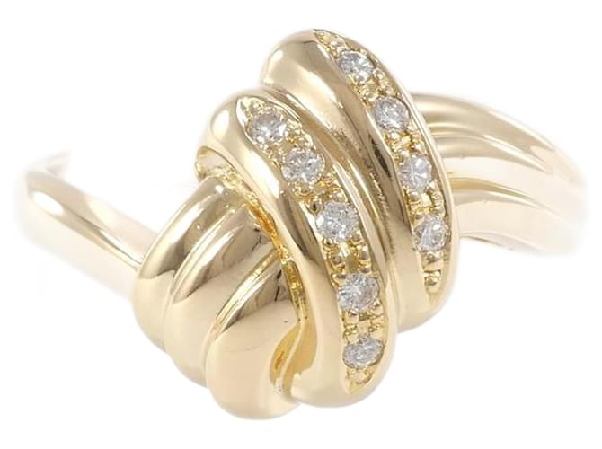 & Other Stories K18 Yellow Gold Diamond Ring Size 13 in Great Condition Golden Metal  ref.1361757