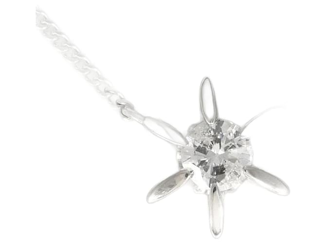 & Other Stories Collana in platino PT900 PT850 con diamante da 0,18 ct in ottime condizioni Argento Metallo  ref.1361765