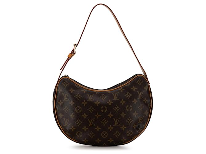 Louis Vuitton Brown Monogram Croissant MM Leather Cloth  ref.1361808