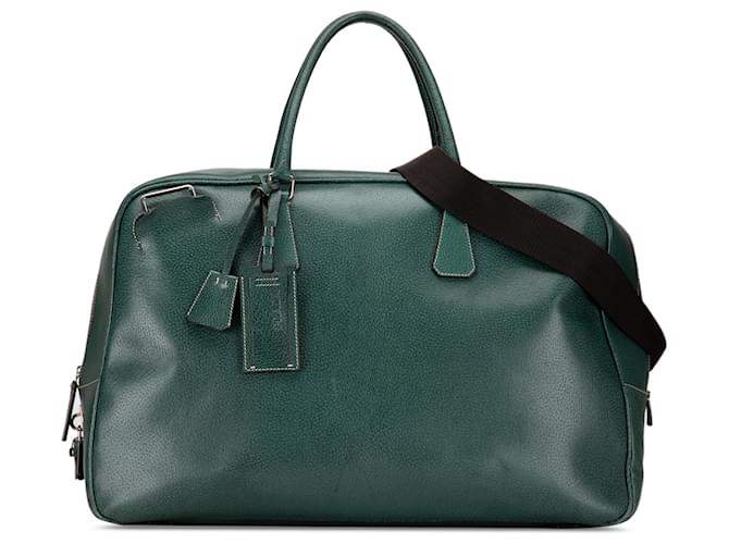 Prada Green Vitello Daino Travel Bag Leather Pony-style calfskin  ref.1361863