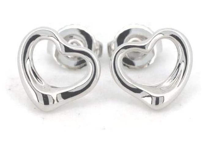 Tiffany & Co Platinum Open Heart Stud Earrings Metal Earrings in Excellent condition  ref.1361914