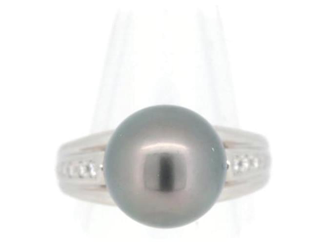 Tasaki Platinum Diamond Pearl Ring Metal Ring in Excellent condition  ref.1361915