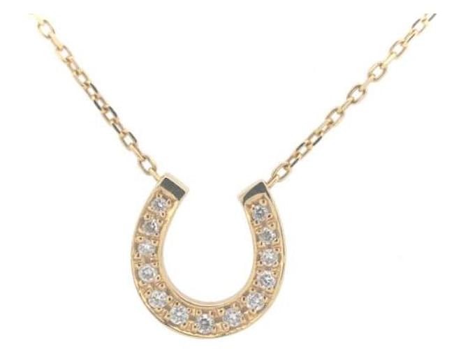 & Other Stories [Luxus] 18k Gold Diamant Hufeisen Anhänger Halskette Metall Halskette in ausgezeichnetem Zustand  ref.1361940