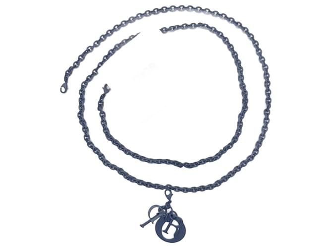 Blue Christian Dior chain shoulder strap with removable D.I.O.R. pendant. Metal  ref.1361969