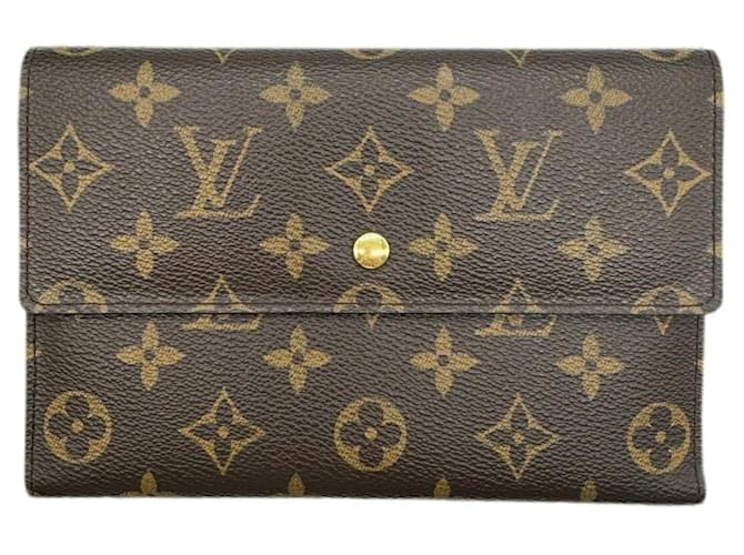 Louis Vuitton Porte Monnaie Credit Brown Cloth  ref.1362076