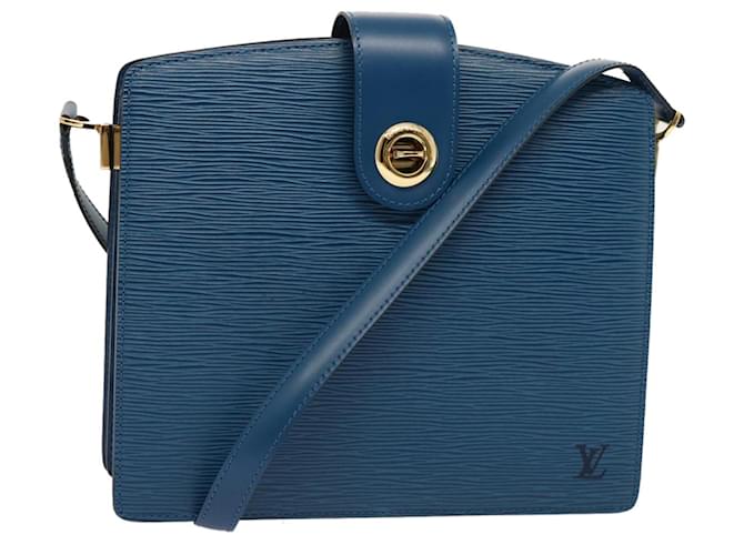 LOUIS VUITTON Sac à bandoulière Epi Capucin Bleu M52345 Auth LV 71712 Cuir  ref.1362083