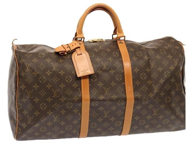 Louis Vuitton Monogram Keepall 55 Boston Bag M41424 LV Auth 72643 Cloth  ref.1362098