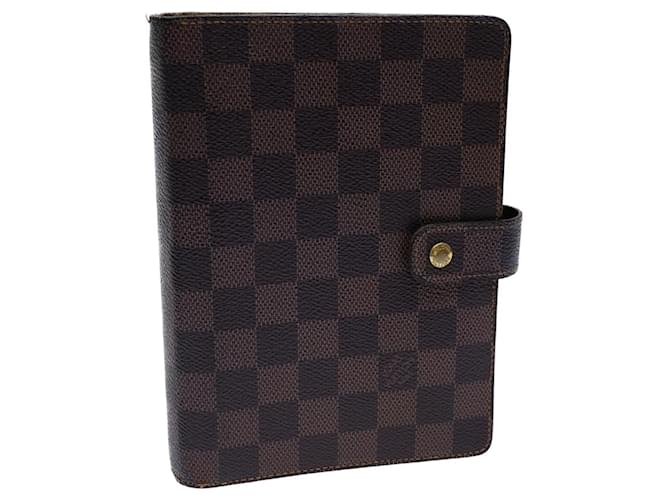 LOUIS VUITTON Damier Ebene Agenda MM Day Planner Cover R20240 Auth LV 72135  ref.1362107