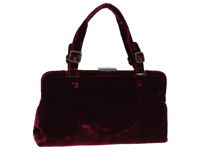 PRADA Sac à main Velours Rouge Auth 72576  ref.1362119